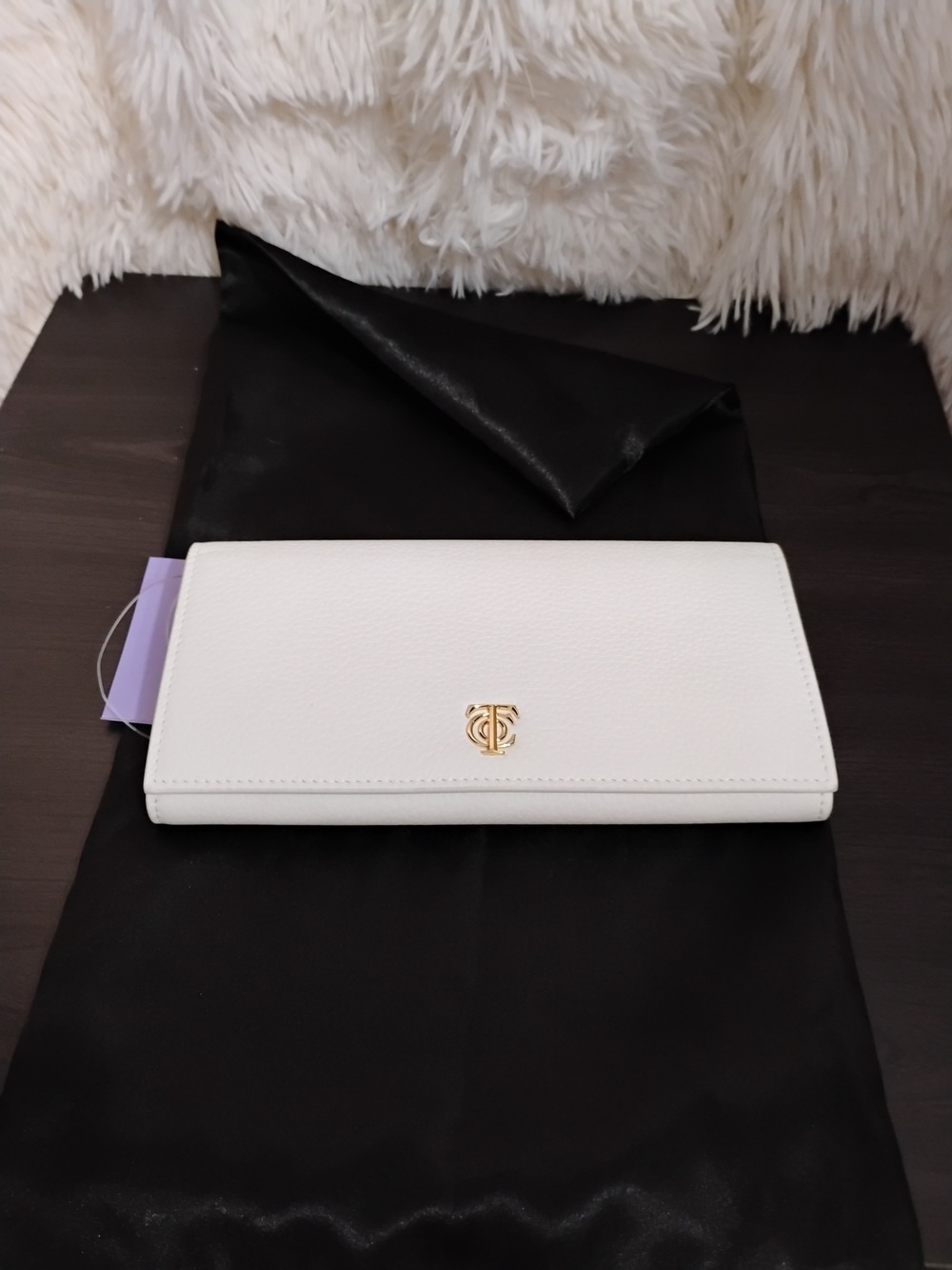 Tiffany Co White Leather Logo Flap Continental Wallet NWT